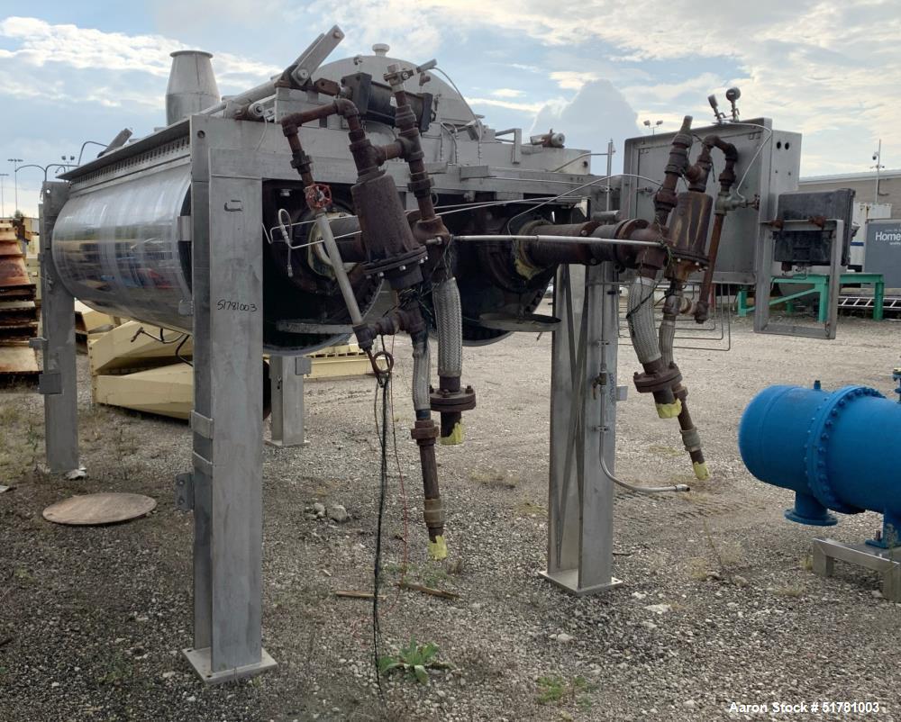 Used- Double Drum Dryer. (2) Approximate 42" diameter x 120" face chrome plated 