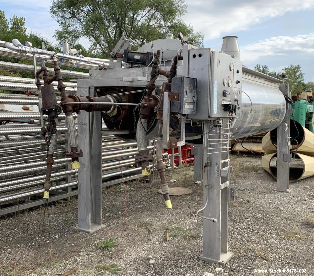 Used- Double Drum Dryer. (2) Approximate 42" diameter x 120" face chrome plated 