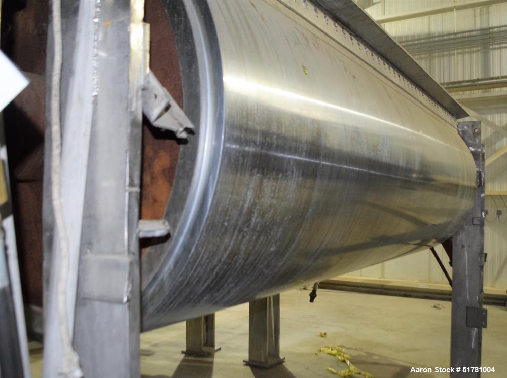 Used Double Drum Dryer. (2) Approximate 42" diameter x 120" face chrome plated rolls. Approximate rating 160 psi at 450 degrees F.. Each roll set up for a hydraulic drive. 15HP Hydraulic power pack. ...