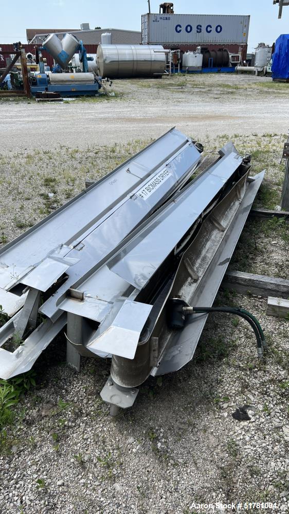 Used Double Drum Dryer. (2) Approximate 42" diameter x 120" face chrome plated rolls. Approximate rating 160 psi at 450 degrees F.. Each roll set up for a hydraulic drive. 15HP Hydraulic power pack. ...