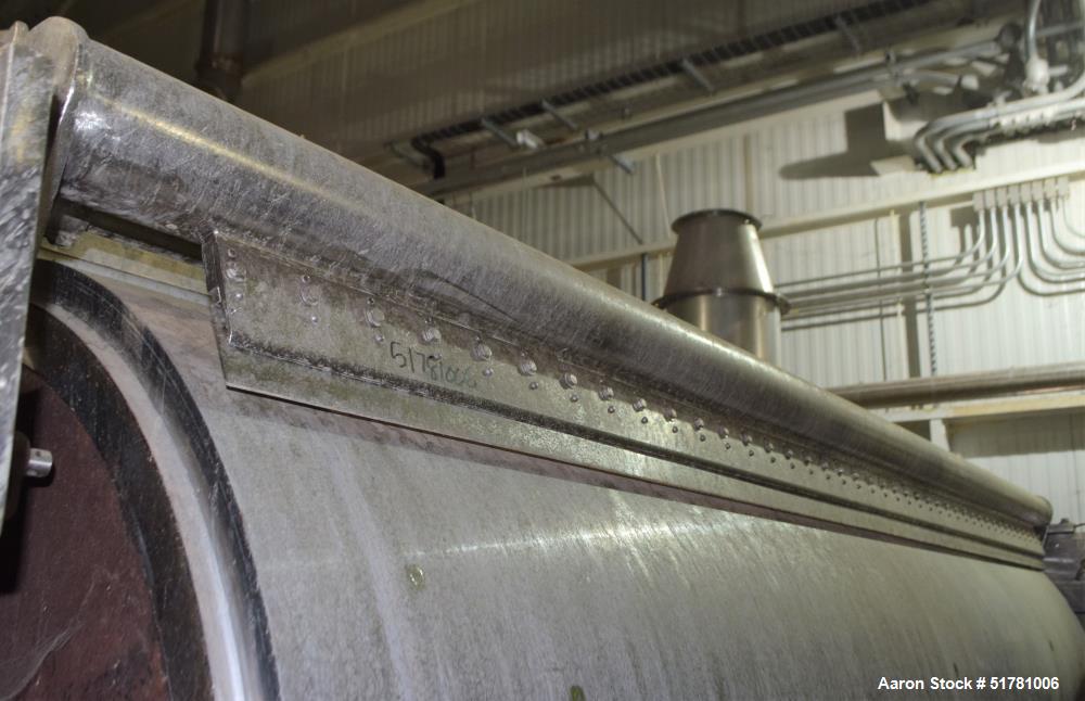 Used Double Drum Dryer. (2) Approximate 42" diameter x 120" face chrome plated rolls. Each rated 160 psi at -20 to 650 degrees F., serial#s 533K and 534K, National Board#s 454 and 455, built 2007, ce...