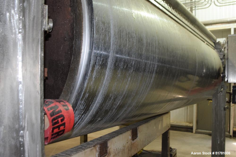 Used Double Drum Dryer. (2) Approximate 42" diameter x 120" face chrome plated rolls. Each rated 160 psi at -20 to 650 degrees F., serial#s 533K and 534K, National Board#s 454 and 455, built 2007, ce...