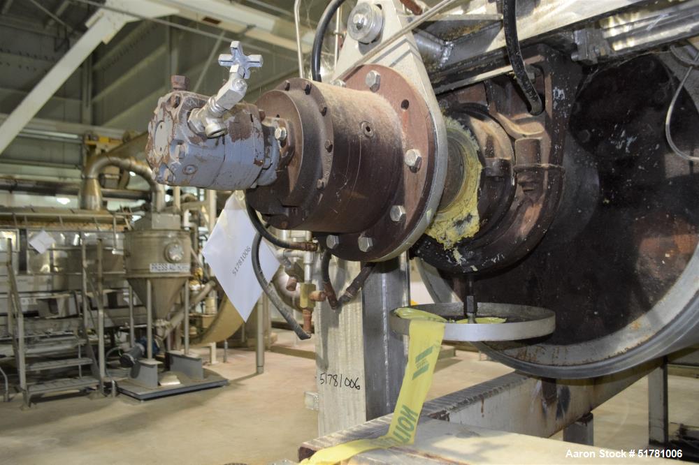 Used Double Drum Dryer. (2) Approximate 42" diameter x 120" face chrome plated rolls. Each rated 160 psi at -20 to 650 degrees F., serial#s 533K and 534K, National Board#s 454 and 455, built 2007, ce...