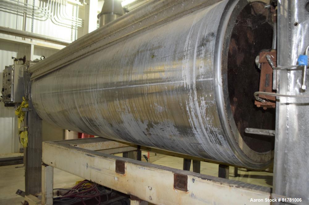 Used Double Drum Dryer. (2) Approximate 42" diameter x 120" face chrome plated rolls. Each rated 160 psi at -20 to 650 degrees F., serial#s 533K and 534K, National Board#s 454 and 455, built 2007, ce...