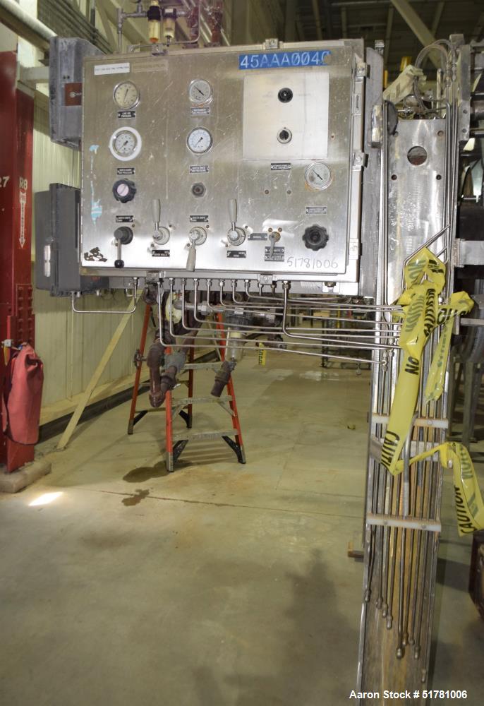 Used Double Drum Dryer. (2) Approximate 42" diameter x 120" face chrome plated rolls. Each rated 160 psi at -20 to 650 degrees F., serial#s 533K and 534K, National Board#s 454 and 455, built 2007, ce...