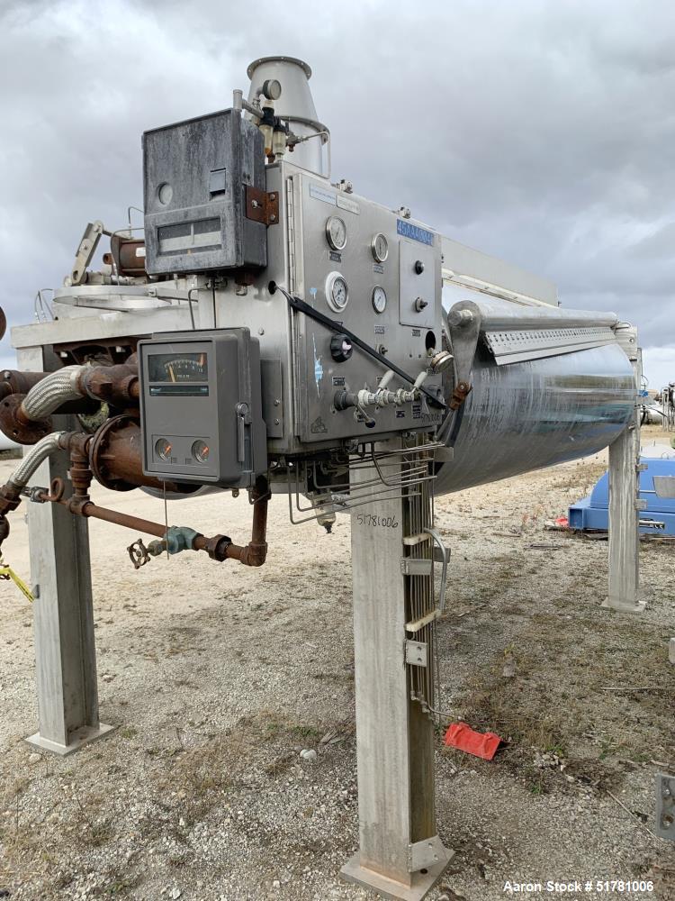 Used Double Drum Dryer. (2) Approximate 42" diameter x 120" face chrome plated rolls. Each rated 160 psi at -20 to 650 degrees F., serial#s 533K and 534K, National Board#s 454 and 455, built 2007, ce...