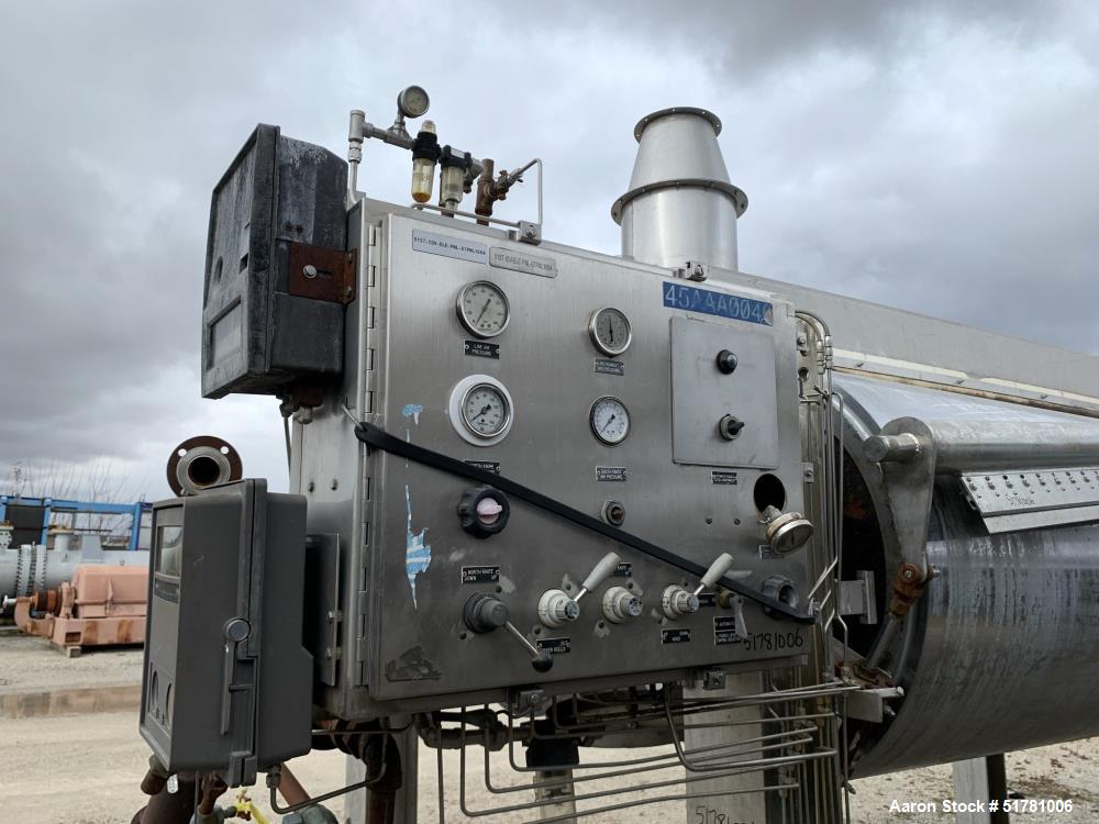 Used Double Drum Dryer. (2) Approximate 42" diameter x 120" face chrome plated rolls. Each rated 160 psi at -20 to 650 degrees F., serial#s 533K and 534K, National Board#s 454 and 455, built 2007, ce...