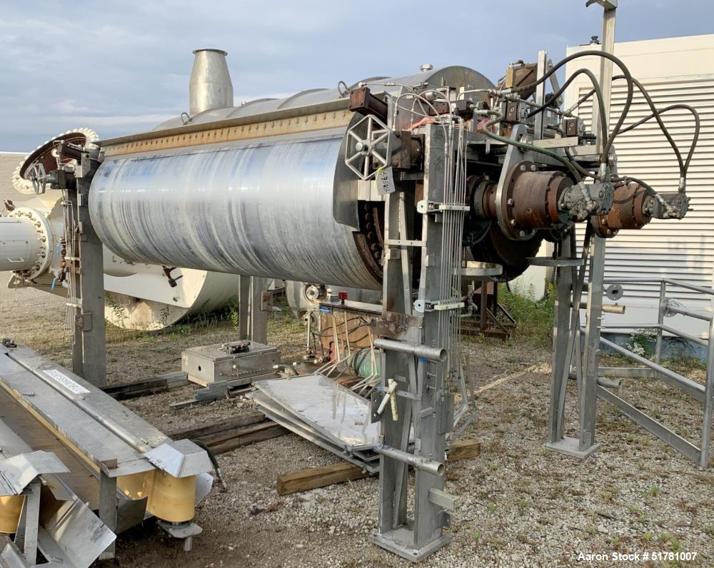 Used- Double Drum Dryer. (2) Approximate 42" diameter x 120" face chrome plated 