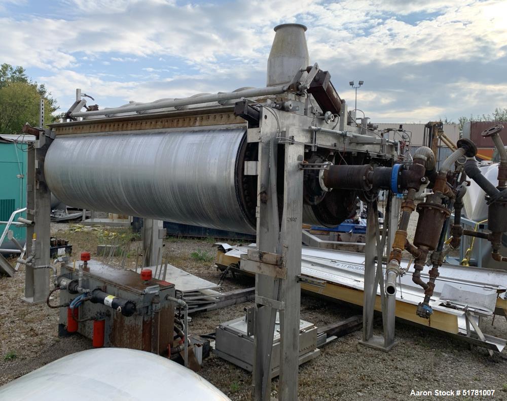 Used- Double Drum Dryer. (2) Approximate 42" diameter x 120" face chrome plated 