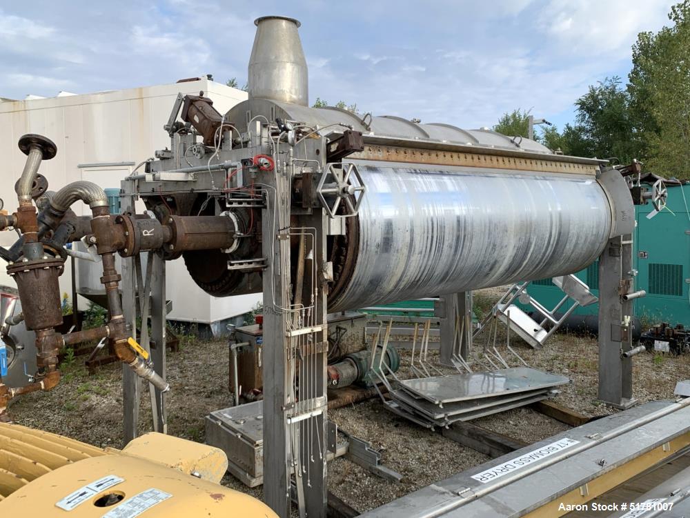 Used- Double Drum Dryer. (2) Approximate 42" diameter x 120" face chrome plated 