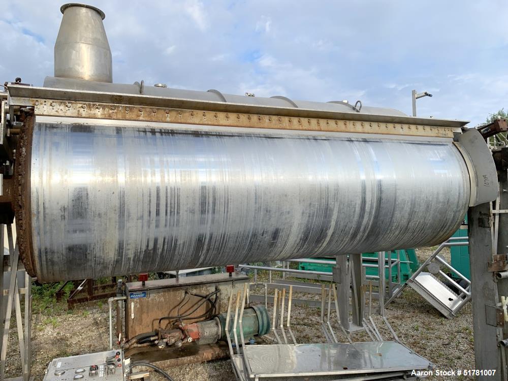 Used- Double Drum Dryer. (2) Approximate 42" diameter x 120" face chrome plated 