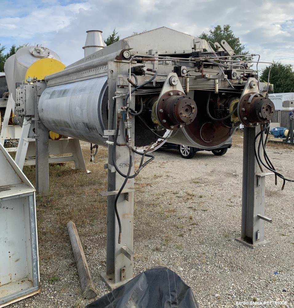 Used- Double Drum Dryer. (2) Approximate 42" diameter x 120" face chrome plated