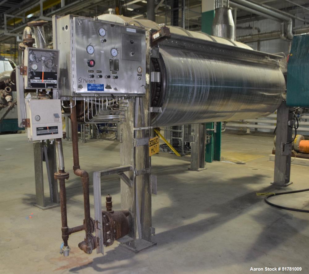 Used Double Drum Dryer. (2) Approximate 42" diameter x 120" face chrome plated rolls. (1) Rated 160 psi at 450 degrees F., serial# G2110-1, National Board# 2477-1, built 1972, certified by Beloit Cor...
