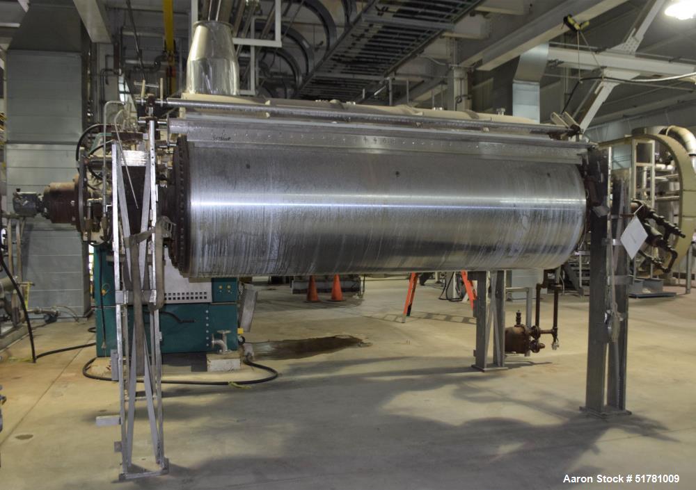 Used Double Drum Dryer. (2) Approximate 42" diameter x 120" face chrome plated rolls. (1) Rated 160 psi at 450 degrees F., serial# G2110-1, National Board# 2477-1, built 1972, certified by Beloit Cor...