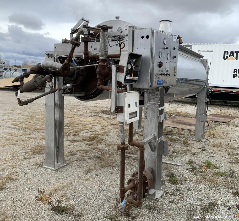 Used- Double Drum Dryer. (2) Approximate 42" diameter x 120" face chrome plated rolls. (1) Rated 160 psi at 450 degrees F., ...