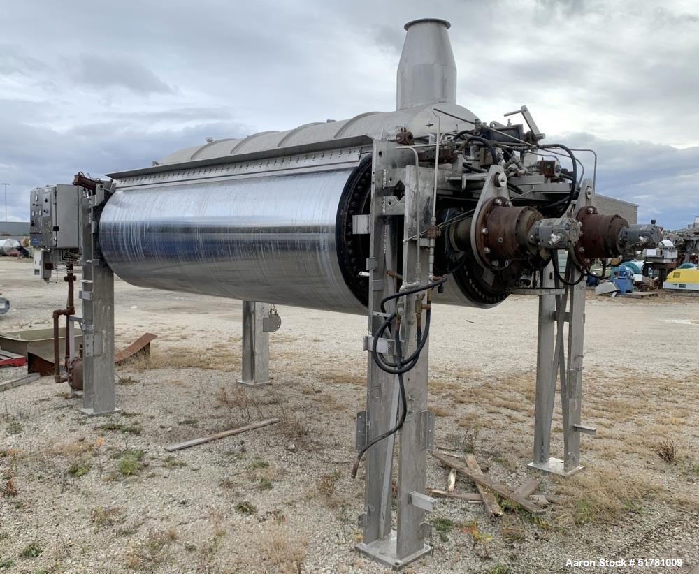 Used Double Drum Dryer. (2) Approximate 42" diameter x 120" face chrome plated rolls. (1) Rated 160 psi at 450 degrees F., serial# G2110-1, National Board# 2477-1, built 1972, certified by Beloit Cor...