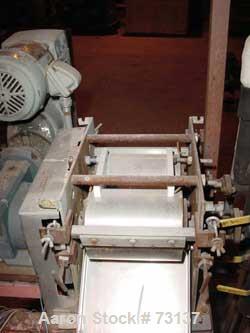 USED: Double drum dryer, lab size. (2) 6" diameter x 7-3/4" widechrome plated cored rolls. Adjustable doctor blades, teflon edgeguides, 2 discharge pans. Unit driven by a 1/2 hp, 3/60/230/460 volt,17...