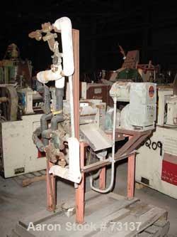 USED: Double drum dryer, lab size. (2) 6" diameter x 7-3/4" widechrome plated cored rolls. Adjustable doctor blades, teflon edgeguides, 2 discharge pans. Unit driven by a 1/2 hp, 3/60/230/460 volt,17...