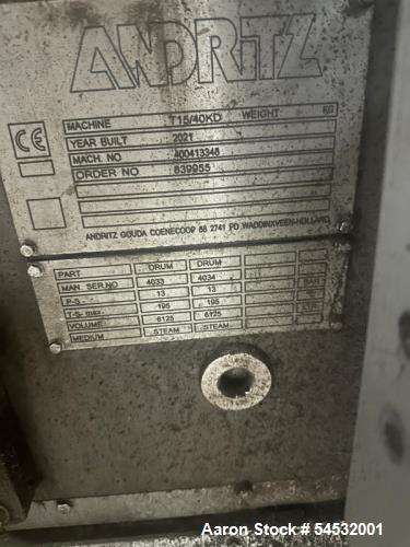 Used Andritz Gouda T15/40KD Double Drum Dryer – Continuous Drying System – Built 2021