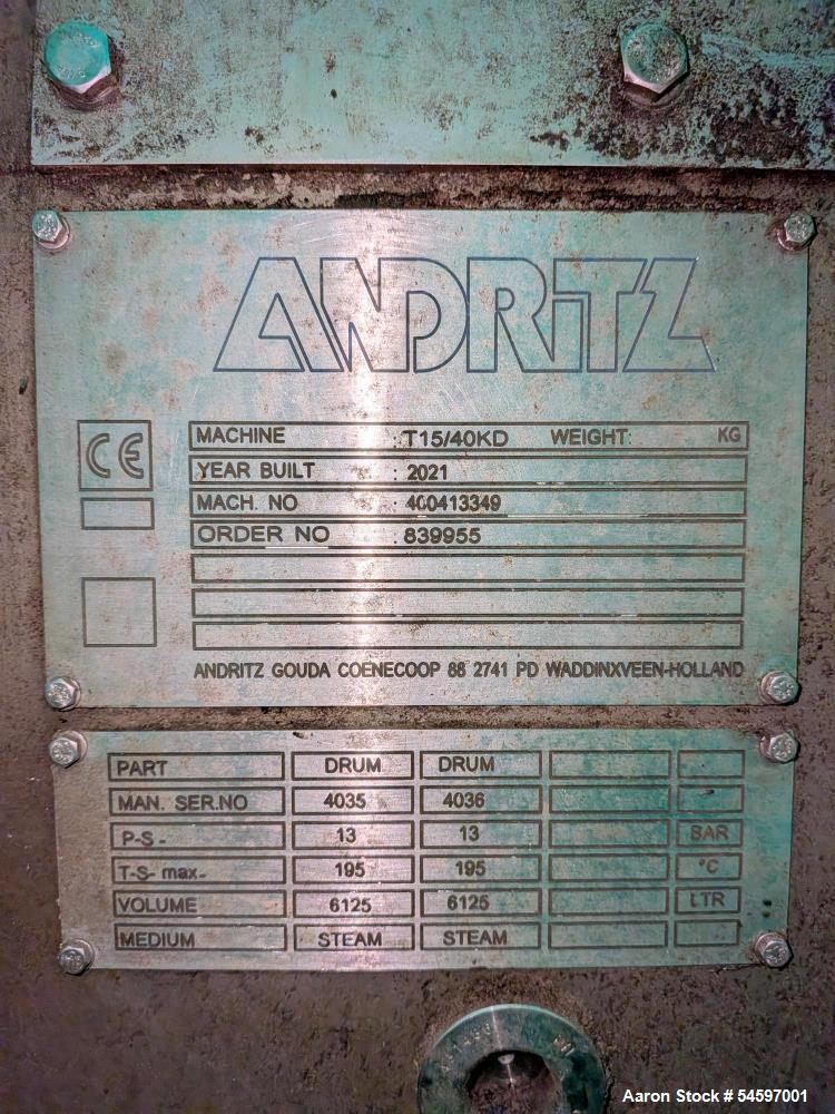 Used Andritz Gouda T15/40KD Double Drum Dryers – 408 Sq. Ft. Drying Area Each | Lot of (2)