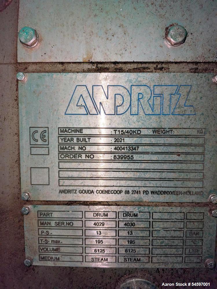 Used Andritz Gouda T15/40KD Double Drum Dryers – 408 Sq. Ft. Drying Area Each | Lot of (2)