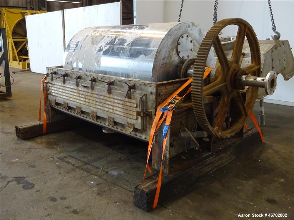 Used Buflovak Single Drum Flaker, 304 Stainless Steel, Approximate Drum Surface