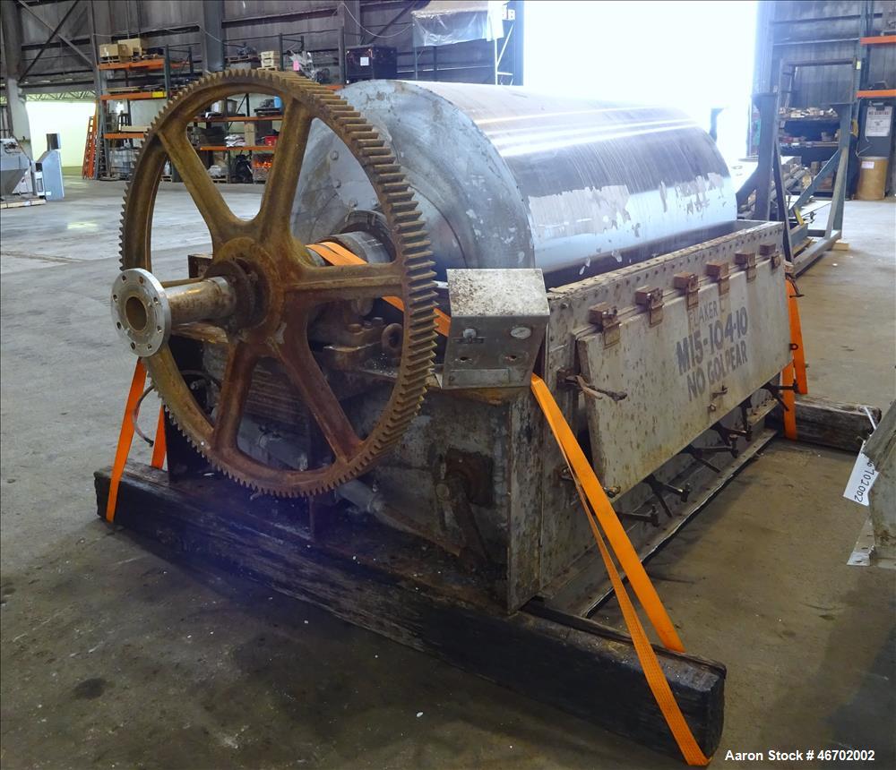 Used Buflovak Single Drum Flaker, 304 Stainless Steel, Approximate Drum Surface
