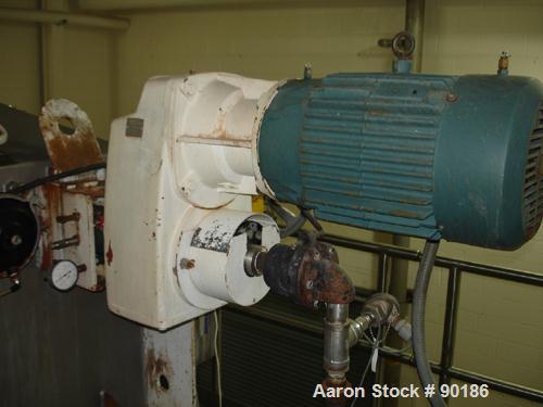 Used Buflovak Single Drum Flaker, 316 stainless steel. 60" diameter x 96" face cored drum that has 0.68" thick wall  rated 60 psi at 300 deg F. Driven by a 20/40 hp, 3/6-60/460 volt, 1790/1775 rpm mo...