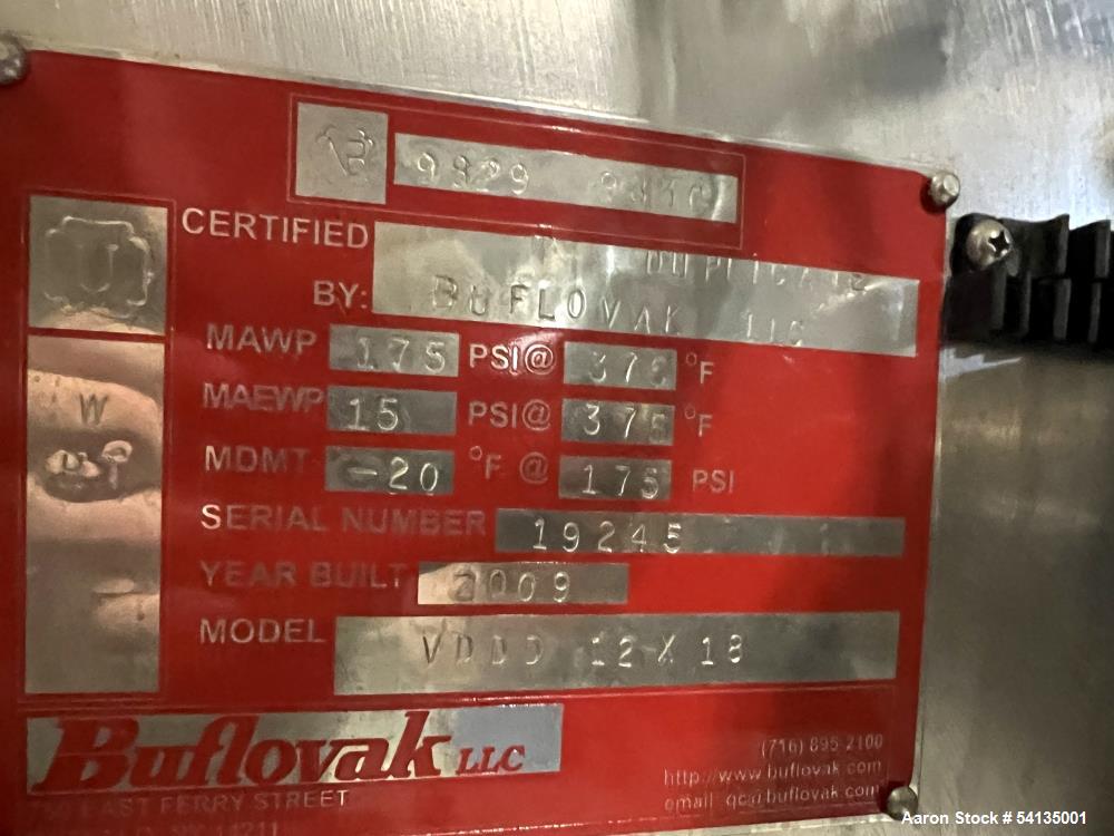 Buflovak 12" x 18" Double Drum Dryer – Steam Heated, Complete System, 2009