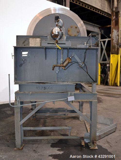 Used Buflovak Single Drum Flaker, 304 Stainless Steel. 48" Diameter x 48" face cored drum, 50 square foot area, rated 80 psi at 325 degrees F. Includes (2) knife scrapers with a blades, end drum scra...