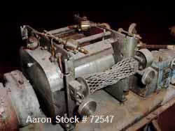 USED: Buflovak lab size double drum dryer, type ALC-5. Carbon steel construction. (2) 5.85" diameter x 7.8" straight side (150mm dia x 200mm st side) rolls. Side by side. Driven via two gearboxes wit...