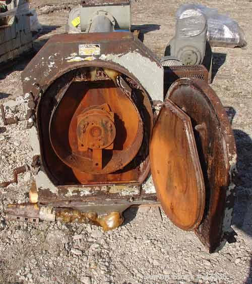 Used Buflovak Double Drum Dryer, 42" diameter x 144" face, cored chrome plated carbon steel rolls, rated approximately 160 psi at 650 degrees F. (2) pneumatically adjustable scraper blades, edge guid...