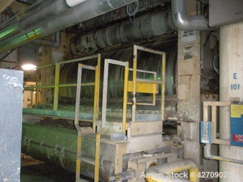 Used Goslin-Birmingham Single Drum Flaker, 78" diameter x 156" face.  304 stainless steel Drum is rated for 80 psi @ 350 deg F.  Infeed screw conveyor, Infeed belt conveyor, applicator roll and take ...