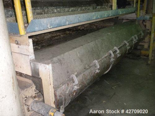 Used Goslin-Birmingham Single Drum Flaker, 78" diameter x 156" face.  304 stainless steel Drum is rated for 80 psi @ 350 deg F.  Infeed screw conveyor, Infeed belt conveyor, applicator roll and take ...