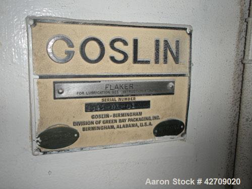 Used Goslin-Birmingham Single Drum Flaker, 78" diameter x 156" face.  304 stainless steel Drum is rated for 80 psi @ 350 deg F.  Infeed screw conveyor, Infeed belt conveyor, applicator roll and take ...