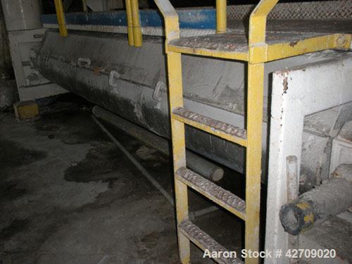 Used Goslin-Birmingham Single Drum Flaker, 78" diameter x 156" face.  304 stainless steel Drum is rated for 80 psi @ 350 deg F.  Infeed screw conveyor, Infeed belt conveyor, applicator roll and take ...
