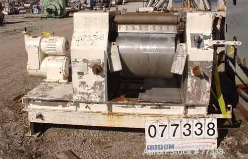 USED: Goslin double drum dryer, 24" diameter x 24" face, cored chromeplated carbon steel rolls, rated approx 160 PSI at 450 degrees F. (2)pneumatically adjustable scraper blades, edge guides, fume ho...