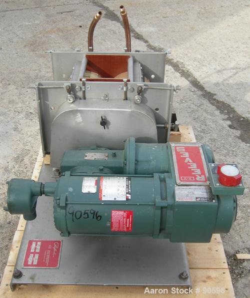 Used: Buflovak lab size double drum dryer, type AL-5.(2) 6" diameter x 7 3/4" face chrome plated side by side rolls. Driven by a 1/4 hp,1/60/115/230 volt,1725 rpm xp vari-speed motor, min/max 4.8/48 ...
