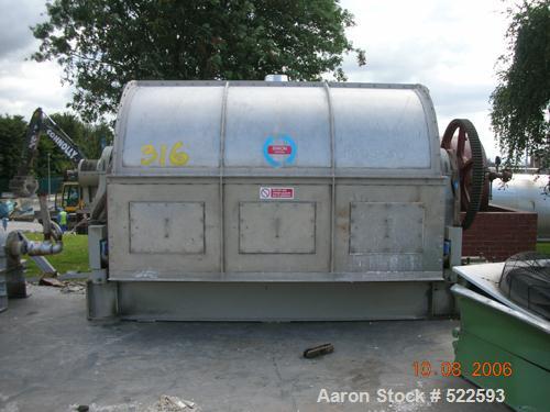 USED: Simon single cylinder drum flaker. Material of construction isstainless steel on product contact parts. 58.5" diameter x 105.4"straight side (1500mm x 2700mm) cylinder with knives. Includes hea...