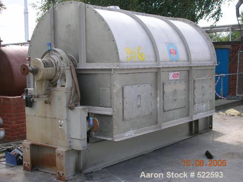 USED: Simon single cylinder drum flaker. Material of construction isstainless steel on product contact parts. 58.5" diameter x 105.4"straight side (1500mm x 2700mm) cylinder with knives. Includes hea...