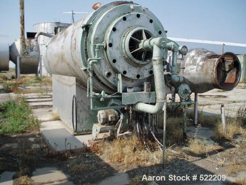 USED: Stern Roger rotary drum dryer system consisting of a Stern Roger10'6" diameter x 60' long single pass rotary drum dryer with a newPeabody 30,000,000 btu burner. Also included is a Heil dryer us...