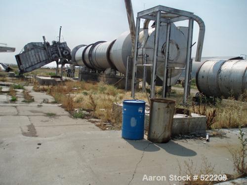 USED: Stern Roger rotary drum dryer system consisting of a Stern Roger10'6" diameter x 60' long single pass rotary drum dryer with a newPeabody 30,000,000 btu burner. Also included is a Heil dryer us...
