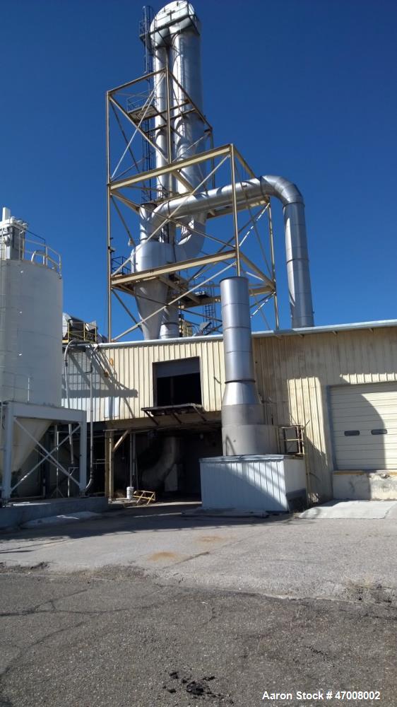 Used Barr-Rosin Flash Dryer. Maxon Burner rated at 20,000 BTU capability for a pull-thru system and 30,000 BTU for a push-thru system. All Stainless steel.