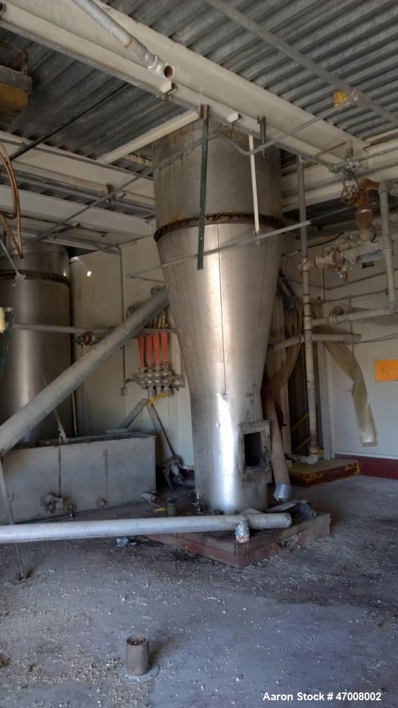 Used Barr-Rosin Flash Dryer. Maxon Burner rated at 20,000 BTU capability for a pull-thru system and 30,000 BTU for a push-thru system. All Stainless steel.