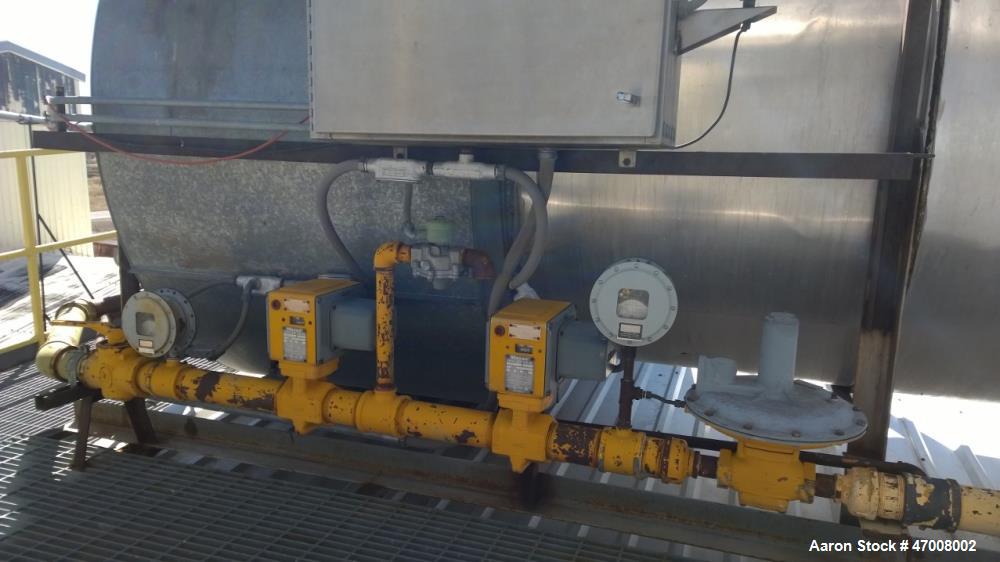 Used Barr-Rosin Flash Dryer. Maxon Burner rated at 20,000 BTU capability for a pull-thru system and 30,000 BTU for a push-thru system. All Stainless steel.