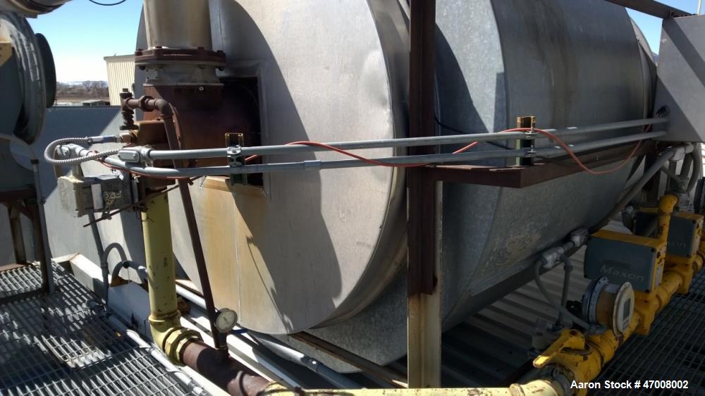 Used Barr-Rosin Flash Dryer. Maxon Burner rated at 20,000 BTU capability for a pull-thru system and 30,000 BTU for a push-thru system. All Stainless steel.