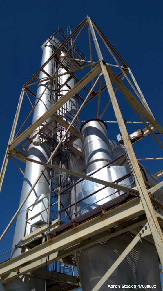 Used Barr-Rosin Flash Dryer. Maxon Burner rated at 20,000 BTU capability for a pull-thru system and 30,000 BTU for a push-thru system. All Stainless steel.