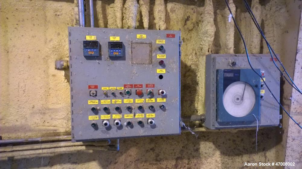 Used Barr-Rosin Flash Dryer. Maxon Burner rated at 20,000 BTU capability for a pull-thru system and 30,000 BTU for a push-thru system. All Stainless steel.