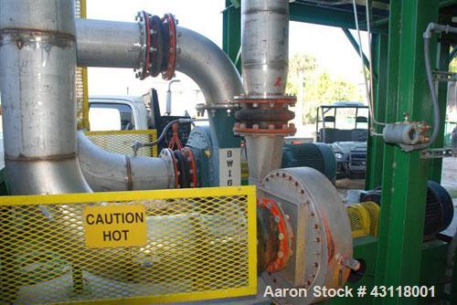 Used Anhydro / APV Spin Flash Dryer, Model SFD-59, stainless steel. Chamber diameter 800 mm, feed vat diameter 1600 mm x 1500 mm high. Closed inert loop operation and is metered for propane gas fuel....