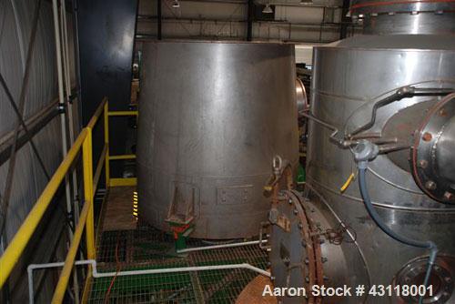 Used Anhydro / APV Spin Flash Dryer, Model SFD-59, stainless steel. Chamber diameter 800 mm, feed vat diameter 1600 mm x 1500 mm high. Closed inert loop operation and is metered for propane gas fuel....